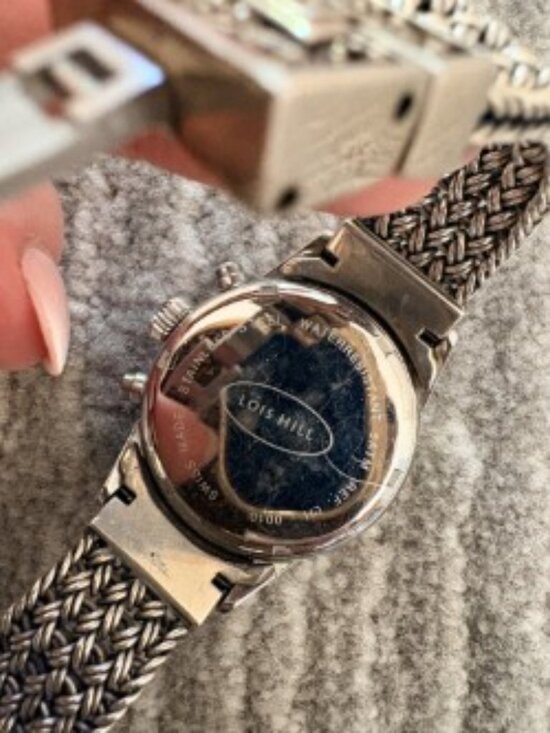 RARE Lois Hill Sterling Silver Blue Dial Watch – Ornate Thai Weave Bracelet